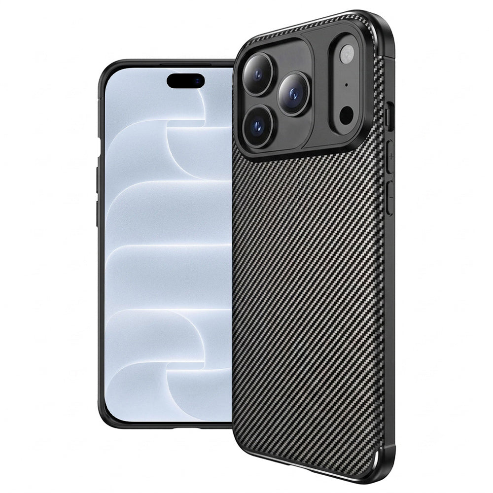 Custodia per Apple iPhone 18 Pro / 17 Pro, Techsuit, CarbonFiber, nera