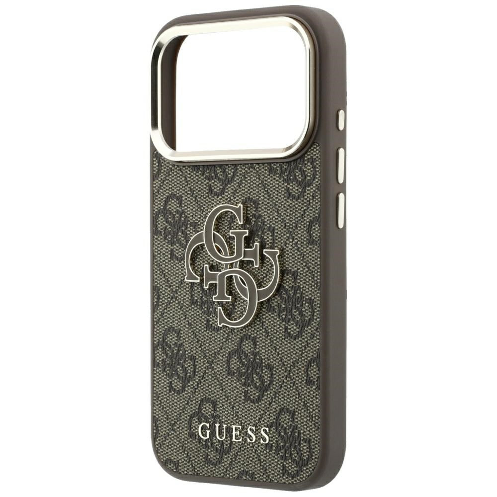 Custodia per Apple iPhone 18 Pro Max / 17 Pro Max, Guess, Logo 4G Grande in Resina, Marrone