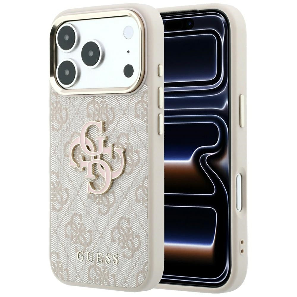 Custodia per Apple iPhone 18 Pro Max / 17 Pro Max, Guess, Logo 4G Grande in Resina, Rosa