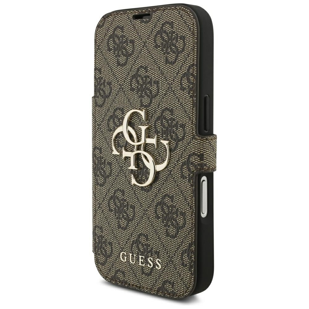 Custodia per Apple iPhone 18 Pro Max / 17 Pro Max, Guess, Logo Metallico 4G, Marrone