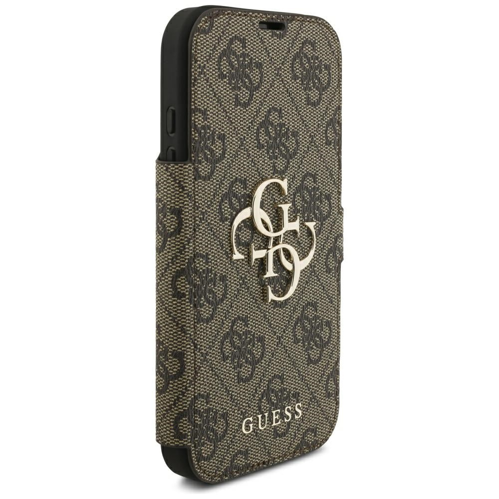 Custodia per Apple iPhone 18 Pro Max / 17 Pro Max, Guess, Logo Metallico 4G, Marrone
