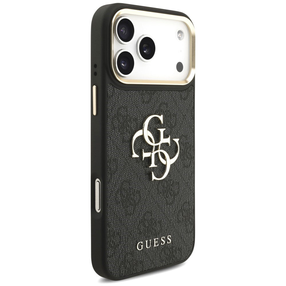 Custodia per Apple iPhone 18 Pro Max / 17 Pro Max, Guess, Big 4G Classic Logo & Big Strap Metal Buttons, nera