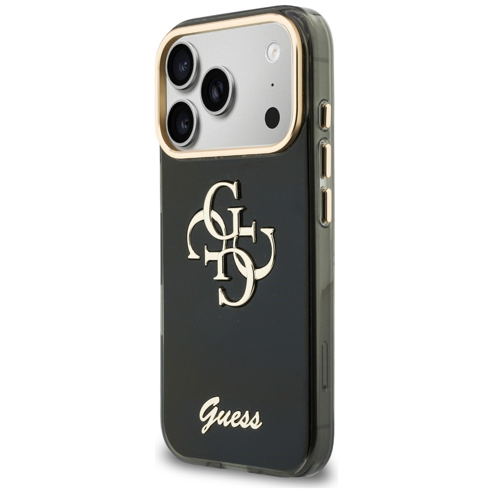 Custodia per Apple iPhone 18 Pro Max / 17 Pro Max, Guess, IML 4G Metal Script, Nera
