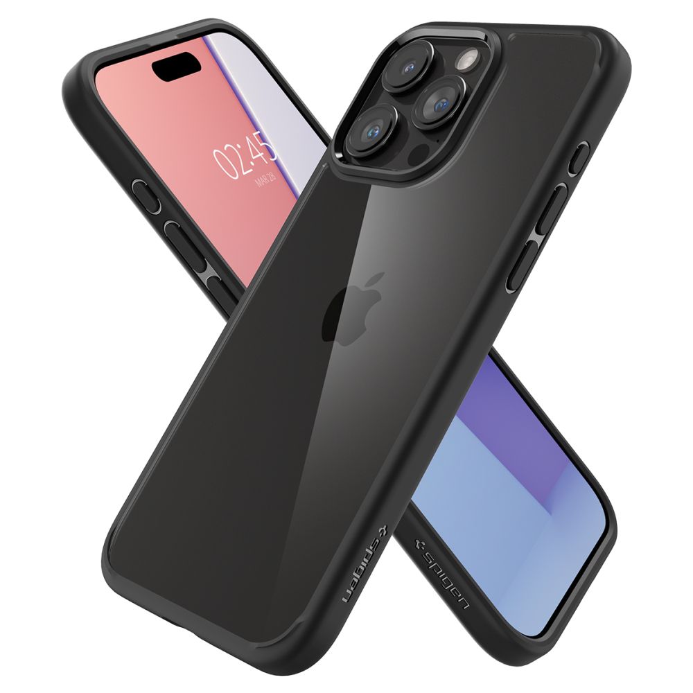 Custodia per Apple iPhone 15 Pro Max, Spigen, Ultra Hybrid, Nera Opaca ACS06570
