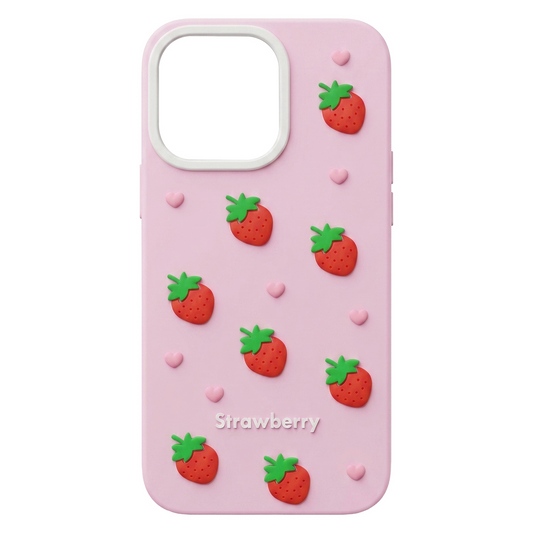 Custodia per Apple iPhone 15 Pro / 14 Pro, OEM, Strawberry, Rosa