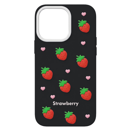 Custodia per Apple iPhone 17 Pro, OEM, Strawberry, Nera