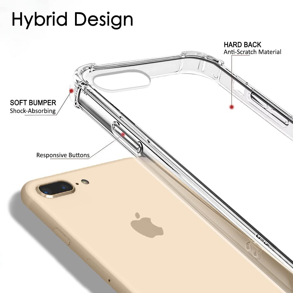 Custodia per Apple iPhone 8 Plus / 7 Plus, Techsuit, Shockproof Clear, Trasparente