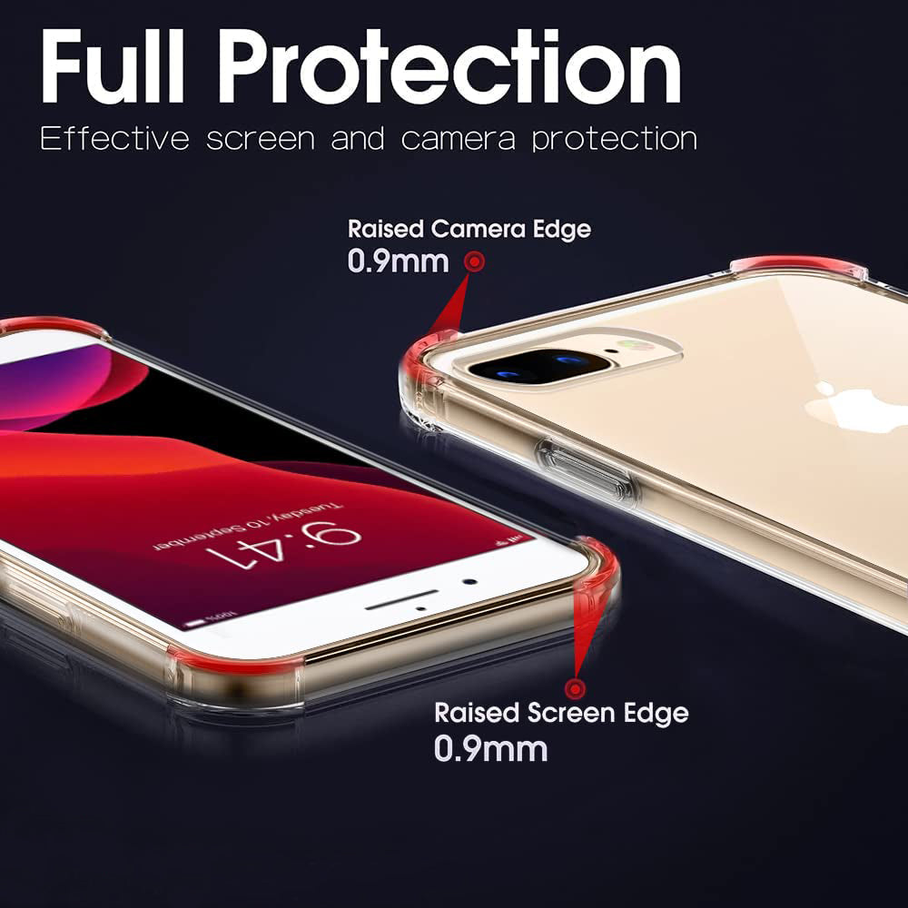 Custodia per Apple iPhone 8 Plus / 7 Plus, Techsuit, Shockproof Clear, Trasparente