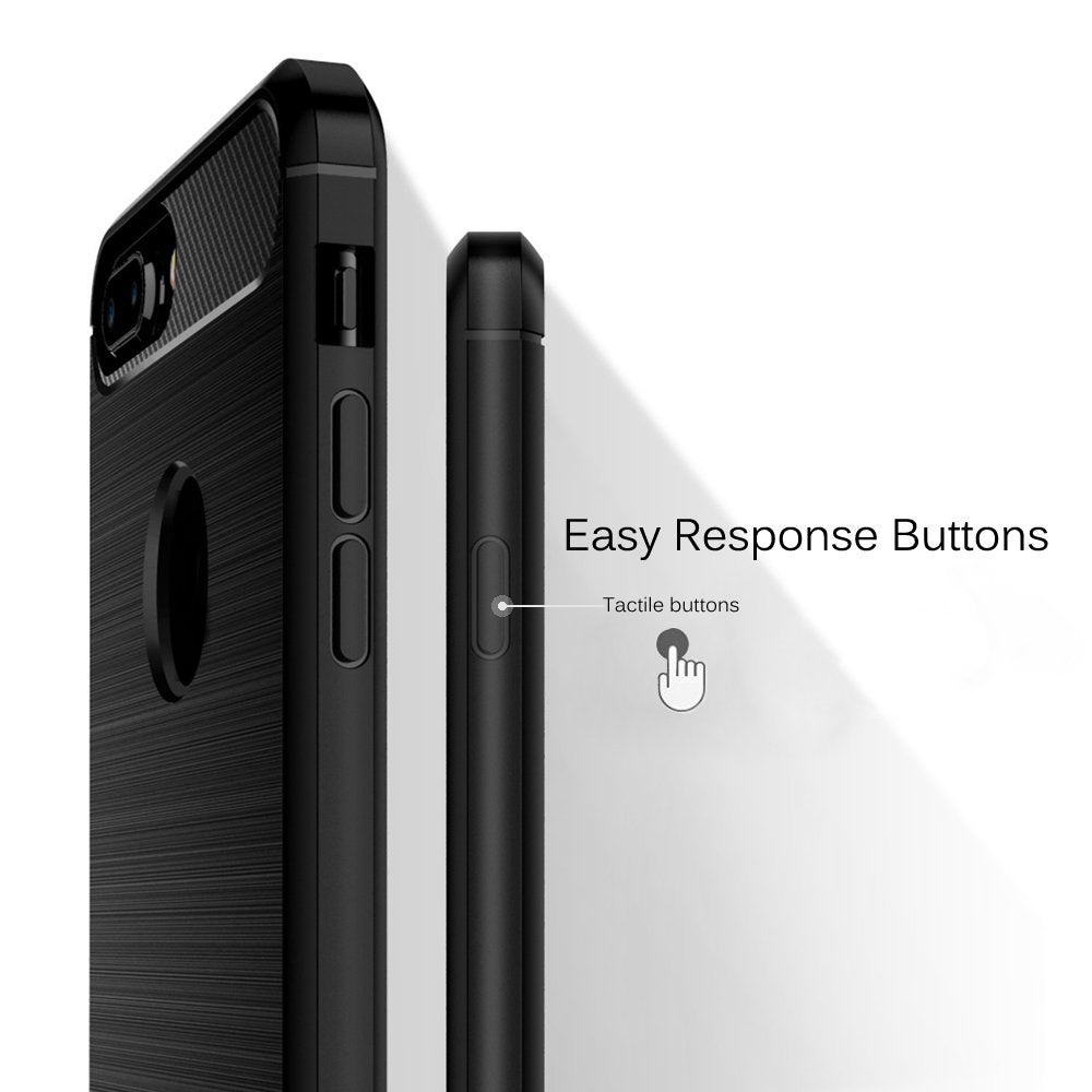 Custodia per Apple iPhone 8 Plus, Techsuit, Carbonio, Nera