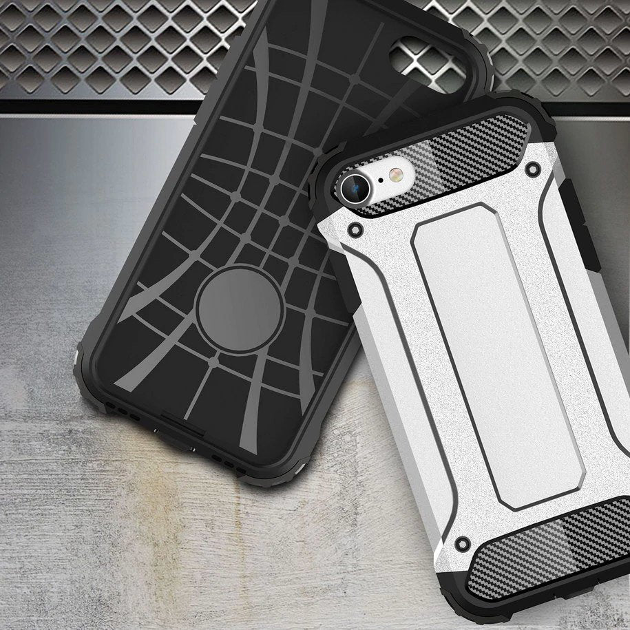 Custodia per Apple iPhone SE (2022) / SE (2020) / 8 / 7, Techsuit, Hybrid Armor, Nera
