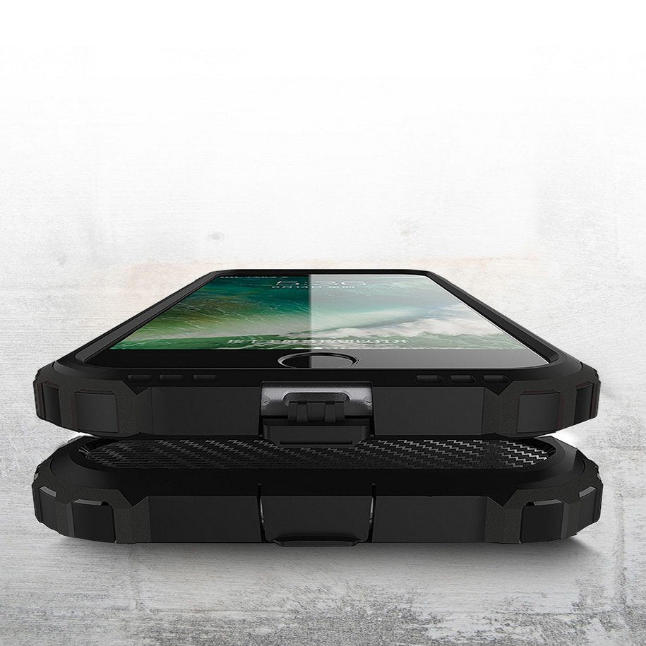Custodia per Apple iPhone SE (2022) / SE (2020) / 8 / 7, Techsuit, Hybrid Armor, Nera