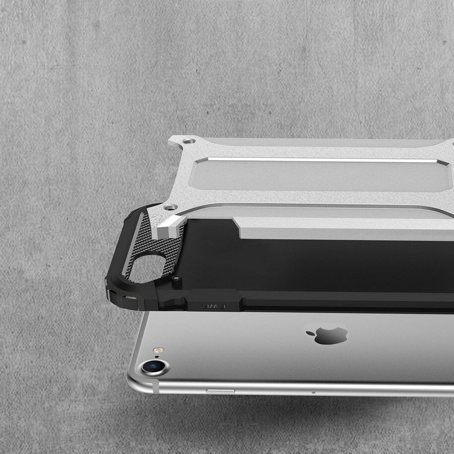 Custodia per Apple iPhone SE (2022) / SE (2020) / 8 / 7, Techsuit, Hybrid Armor, Nera
