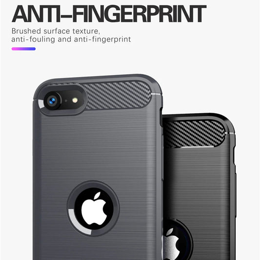 Custodia per Apple iPhone SE (2022) / SE (2020), Techsuit, Carbonio, Nera