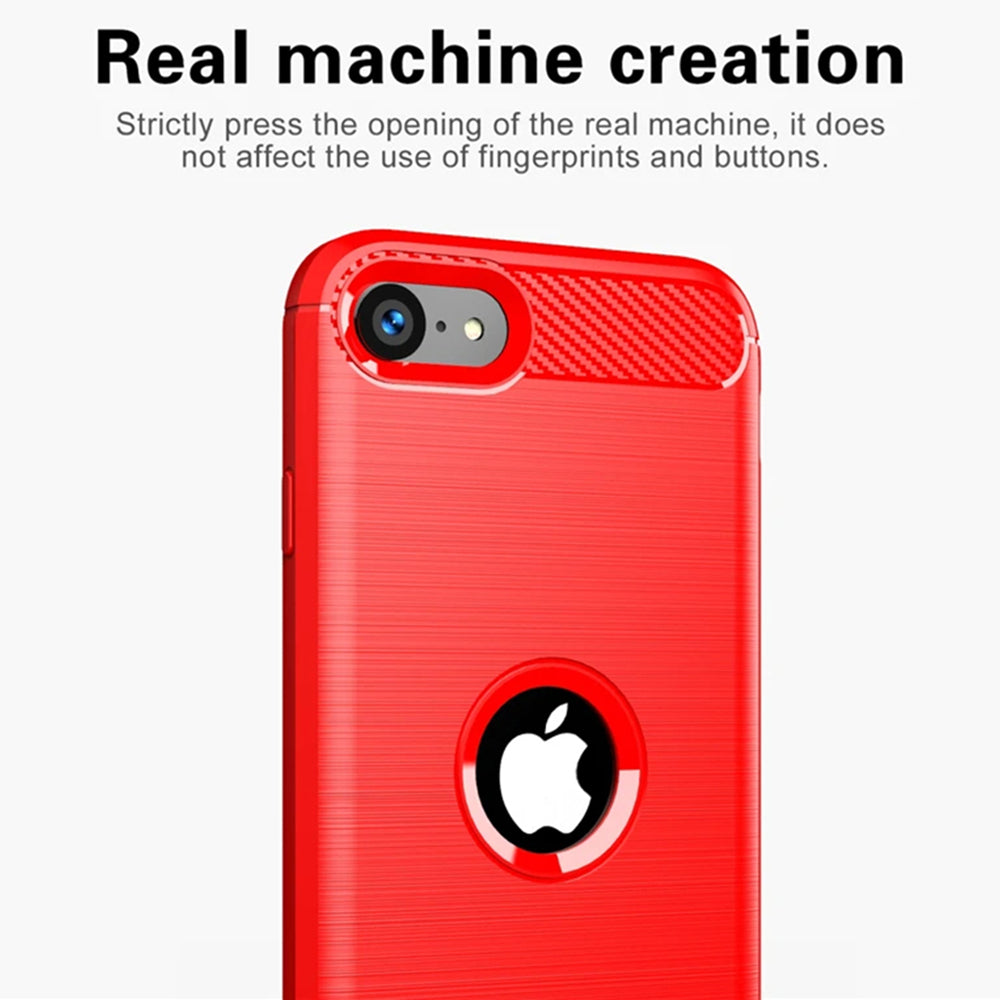Custodia per Apple iPhone SE (2022) / SE (2020), Techsuit, Carbonio, Nera