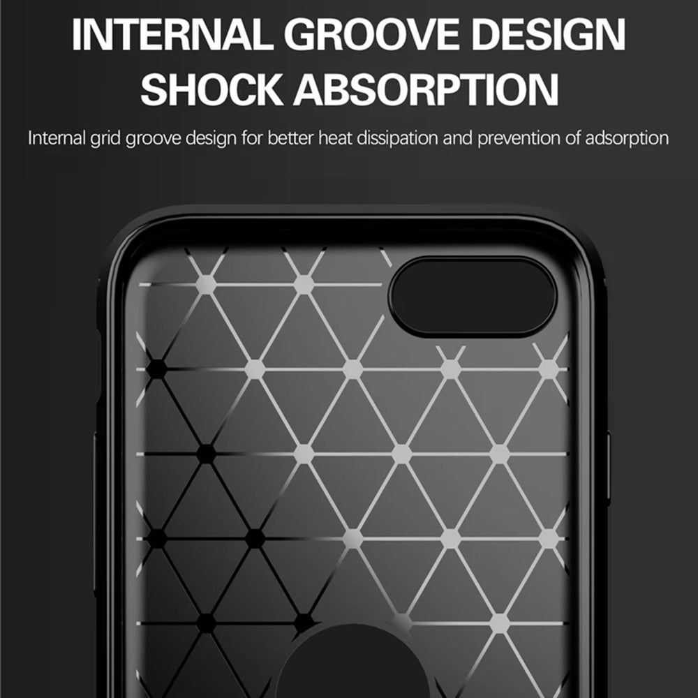 Custodia per Apple iPhone SE (2022) / SE (2020), Techsuit, Carbonio, Nera