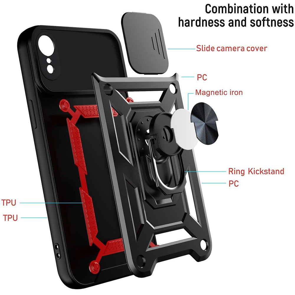 Custodia per Apple iPhone XR, Techsuit, CamShield, Nera