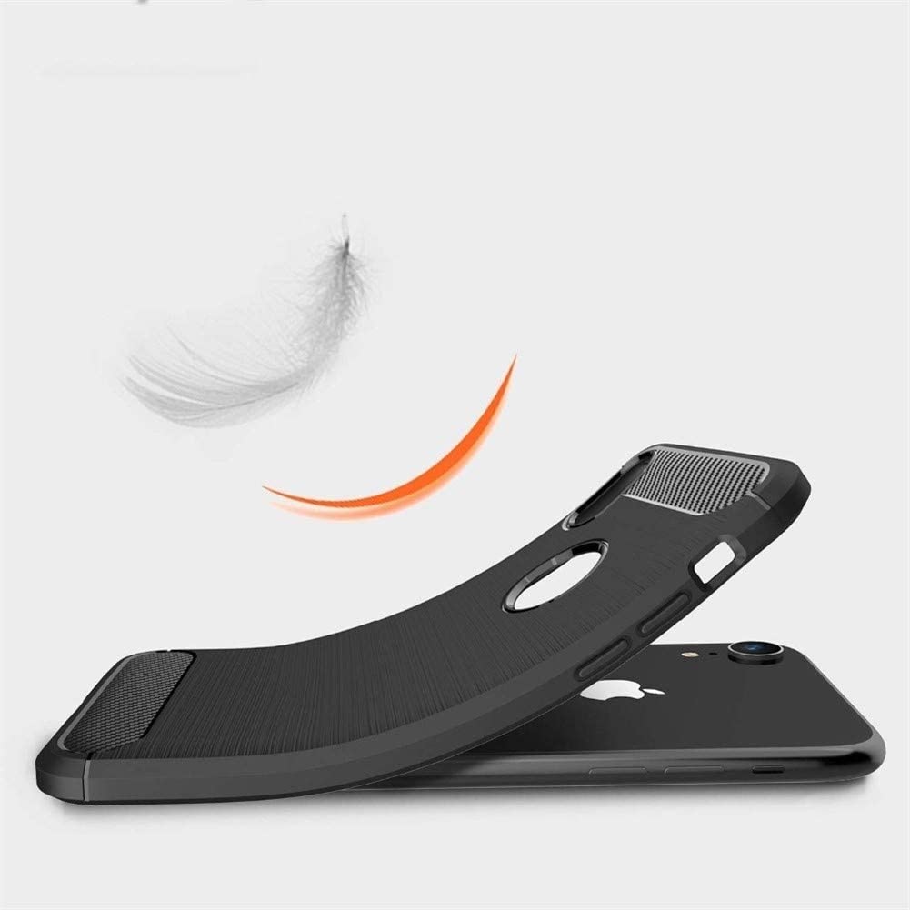 Custodia per Apple iPhone XR, Techsuit, Carbonio, Nera
