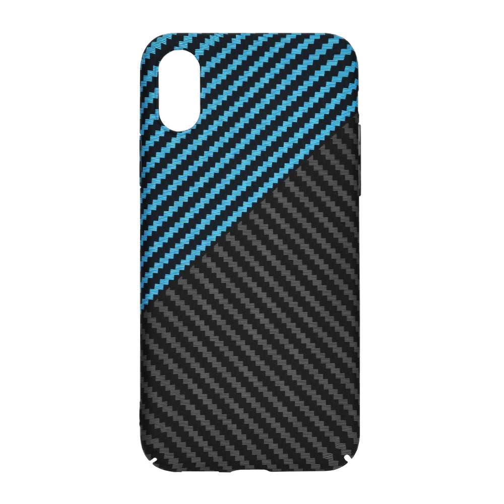 Custodia per Apple iPhone XR, Techsuit, Carbonite FiberShell, Nero Bleu