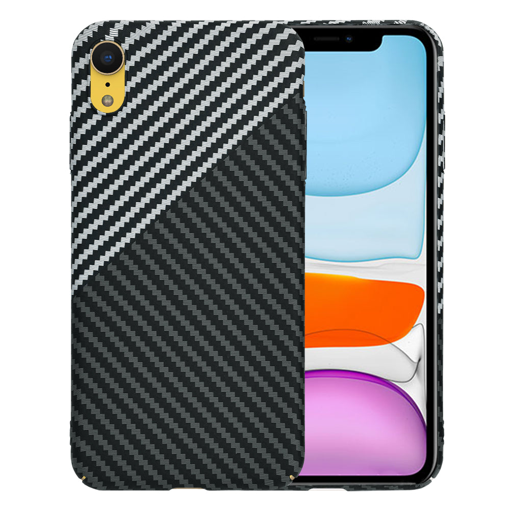 Custodia per Apple iPhone XR, Techsuit, Carbonite FiberShell, Nero Grigio