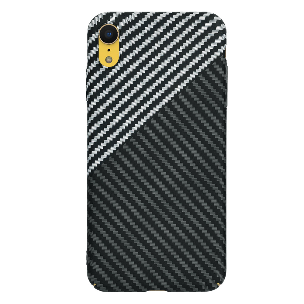 Custodia per Apple iPhone XR, Techsuit, Carbonite FiberShell, Nero Grigio