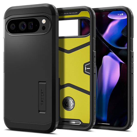 Custodia per Google Pixel 9 Pro XL, Spigen, Tough Armour, nero ACS07726
