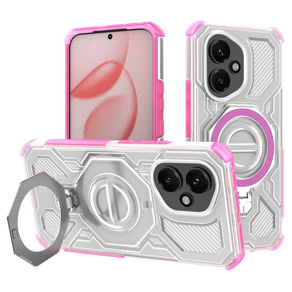 Custodia per Honor 400, Techsuit, Carbon Shield Pro, Rosa