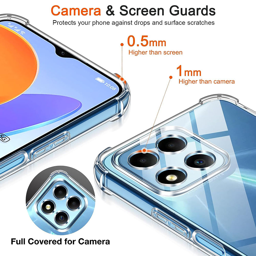 Custodia per Honor 70 Lite / X6 / X8 5G, Techsuit, Shockproof Clear, Trasparente