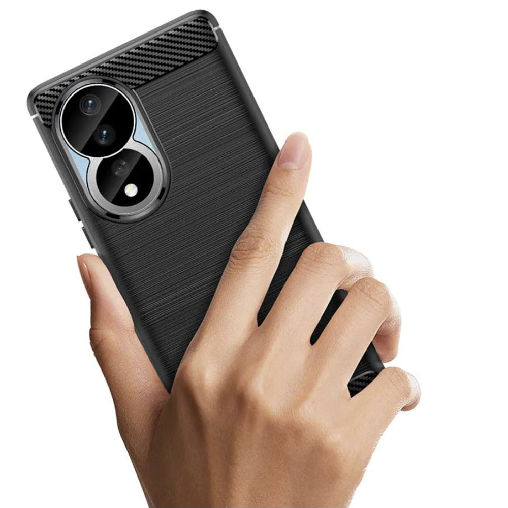 Custodia per Honor 90 / 80, Techsuit, Carbonio, Nera