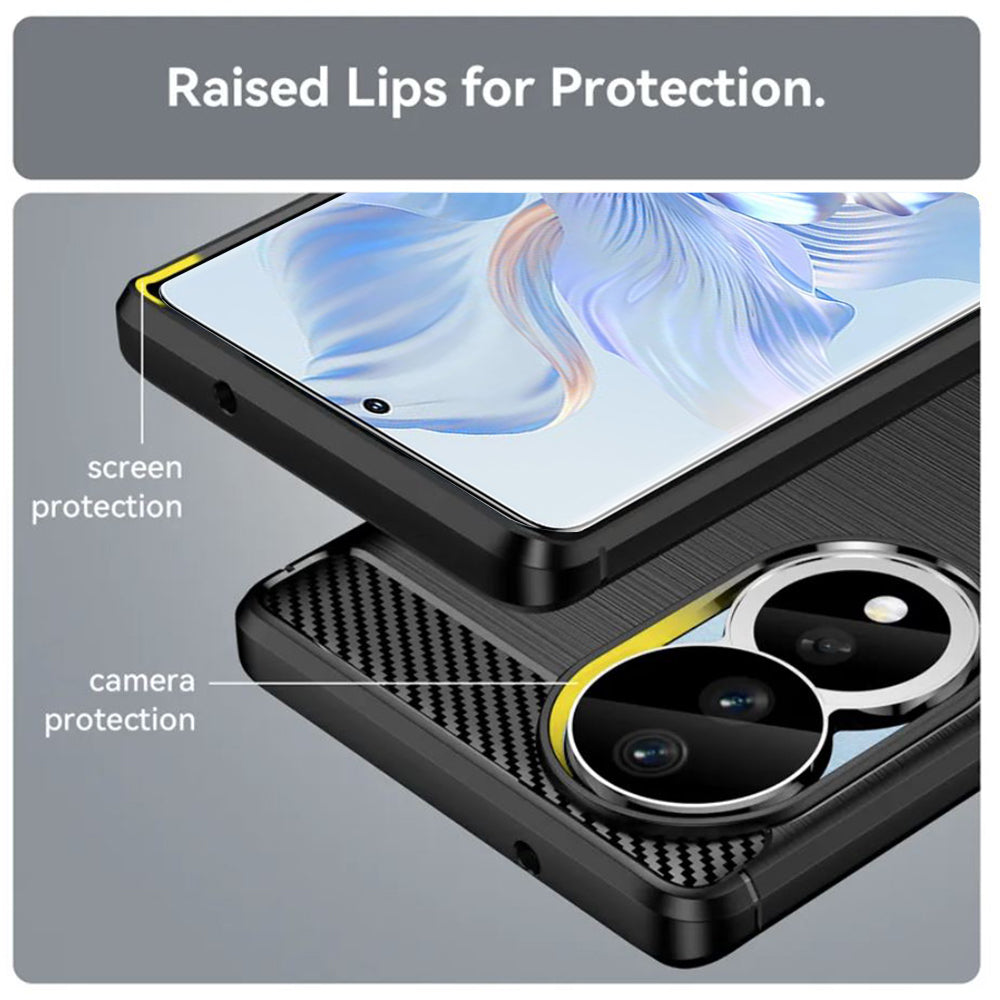 Custodia per Honor 90 / 80, Techsuit, Carbonio, Nera