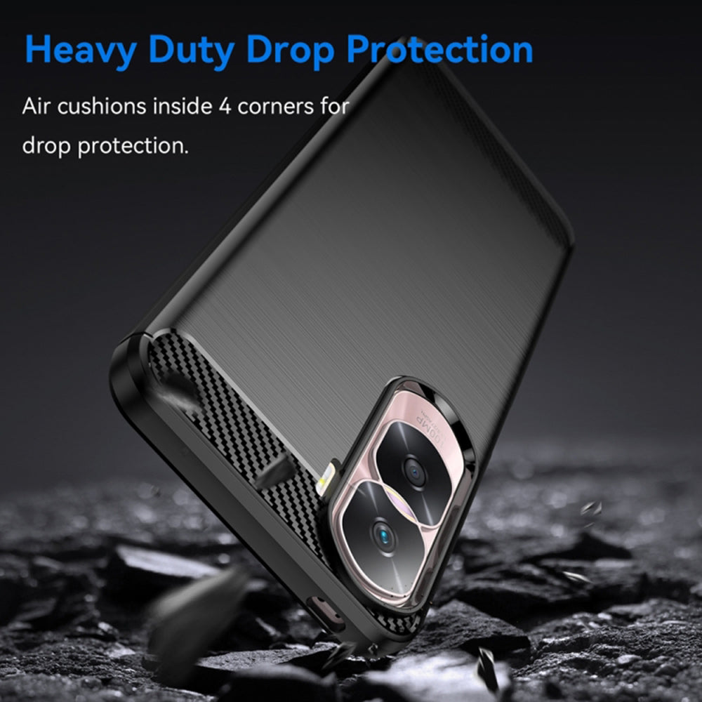 Custodia per Honor 90 Lite, Techsuit, Carbonio, Nera
