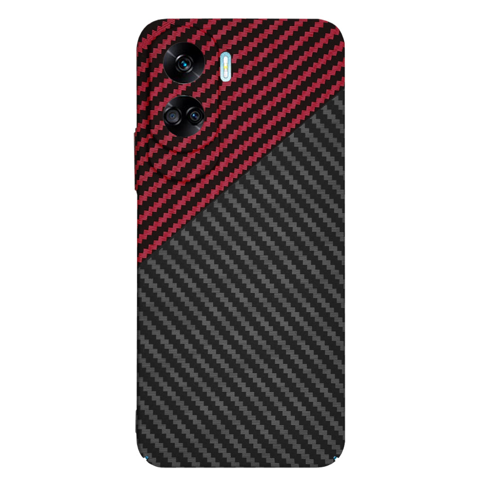 Custodia per Honor 90 Lite, Techsuit, Carbonite FiberShell, Nero Rosso