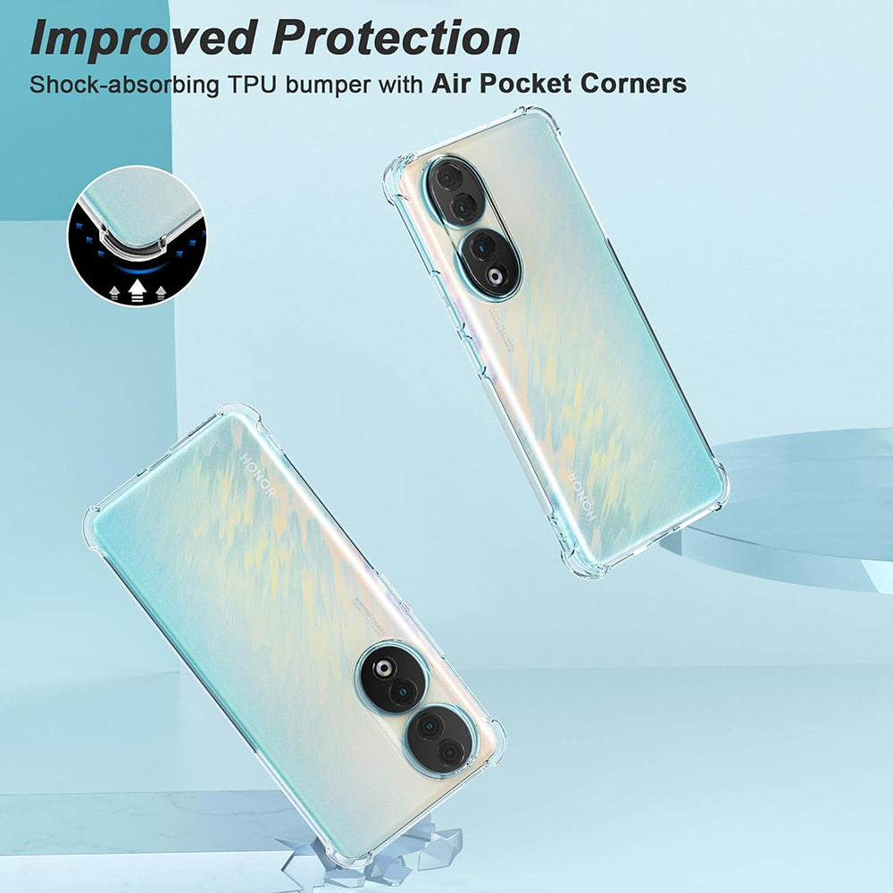 Custodia per Honor 90 Pro, Techsuit, Shockproof Clear, Trasparente