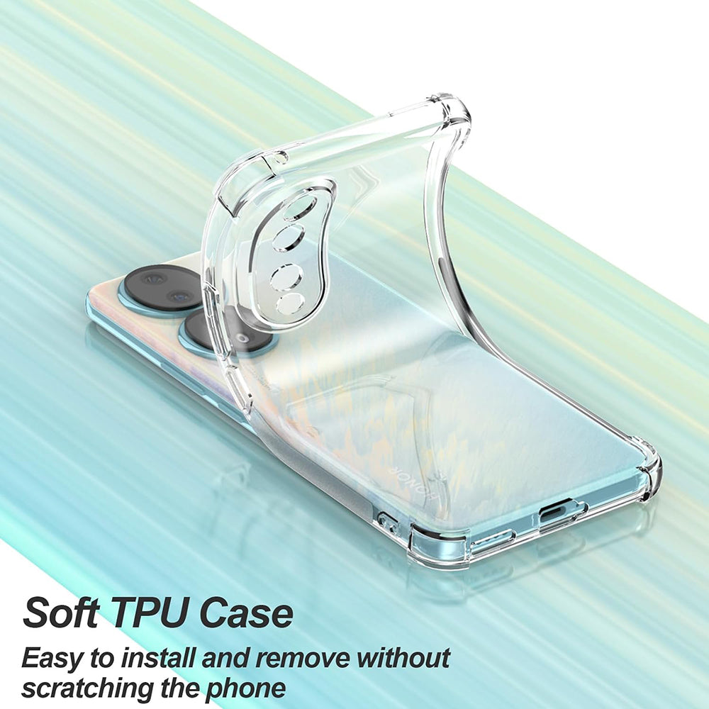 Custodia per Honor 90 Pro, Techsuit, Shockproof Clear, Trasparente