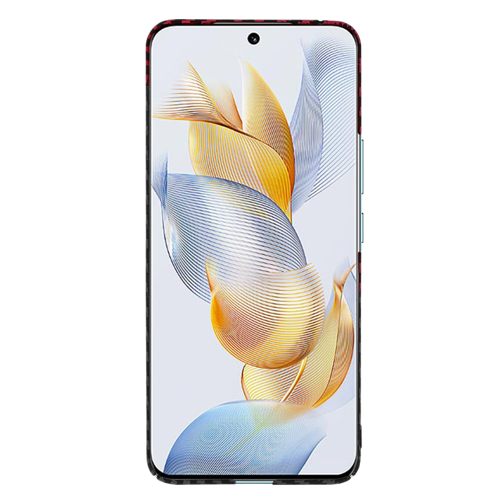 Custodia per Honor 90, Techsuit, Carbonite FiberShell, Nero Rosso