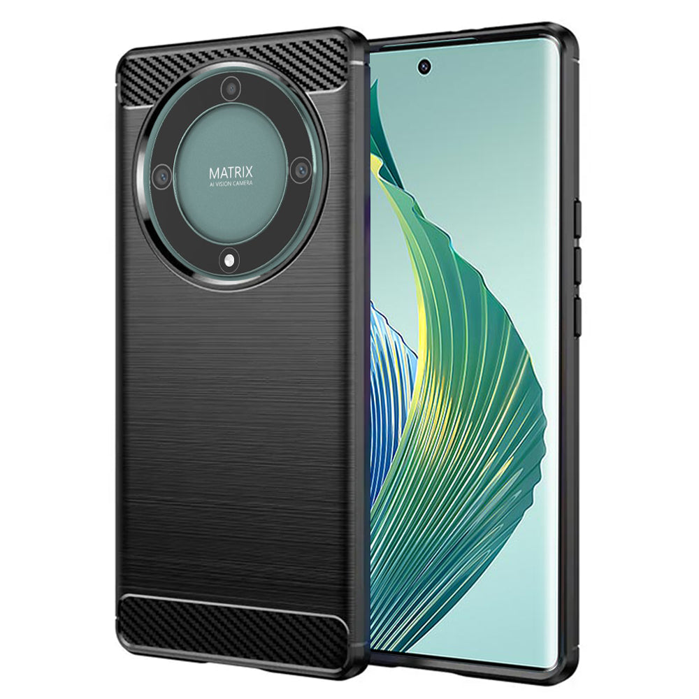 Custodia per Honor Magic5 Lite, Techsuit, Carbonio, Nera
