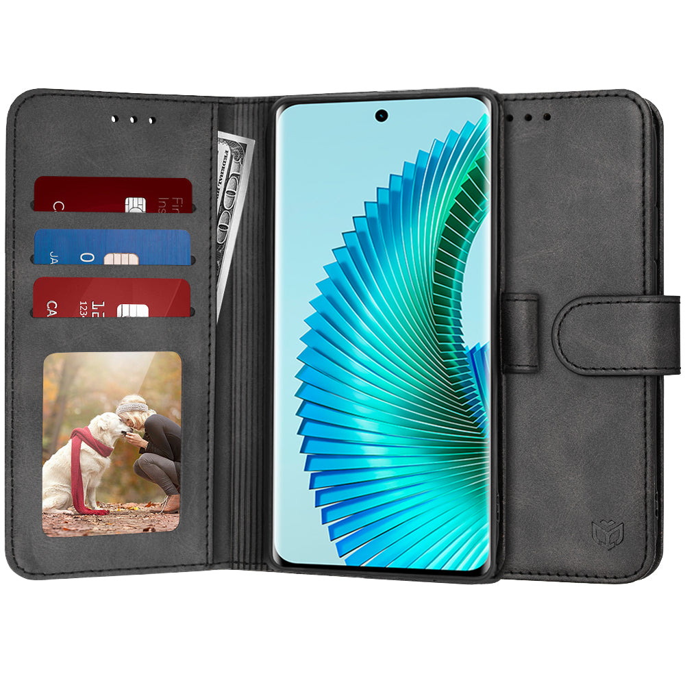 Custodia per Honor Magic6 Lite, Techsuit, Diary Book, Nera