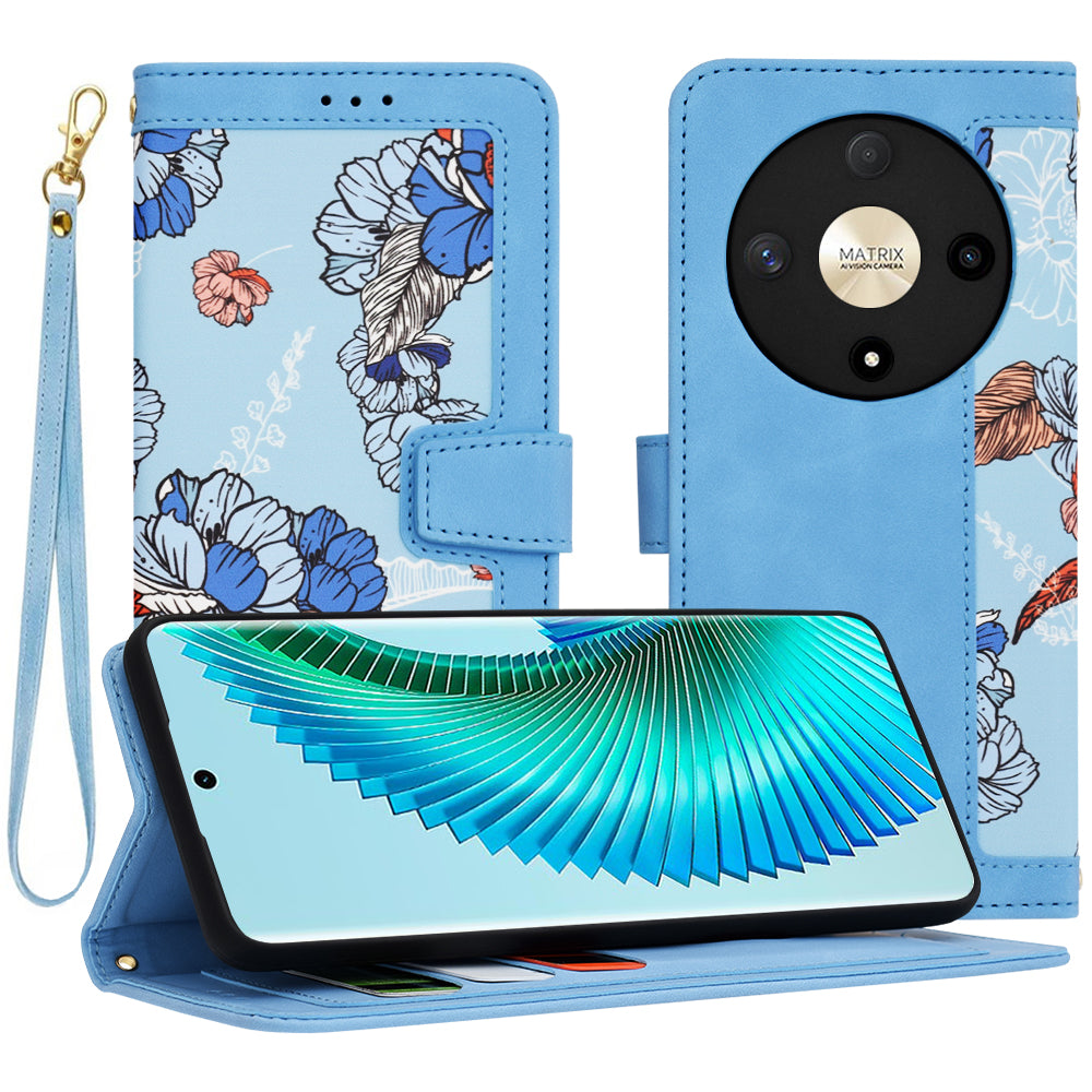 Custodia per Honor Magic6 Lite, Techsuit, FlipCraft, Blu