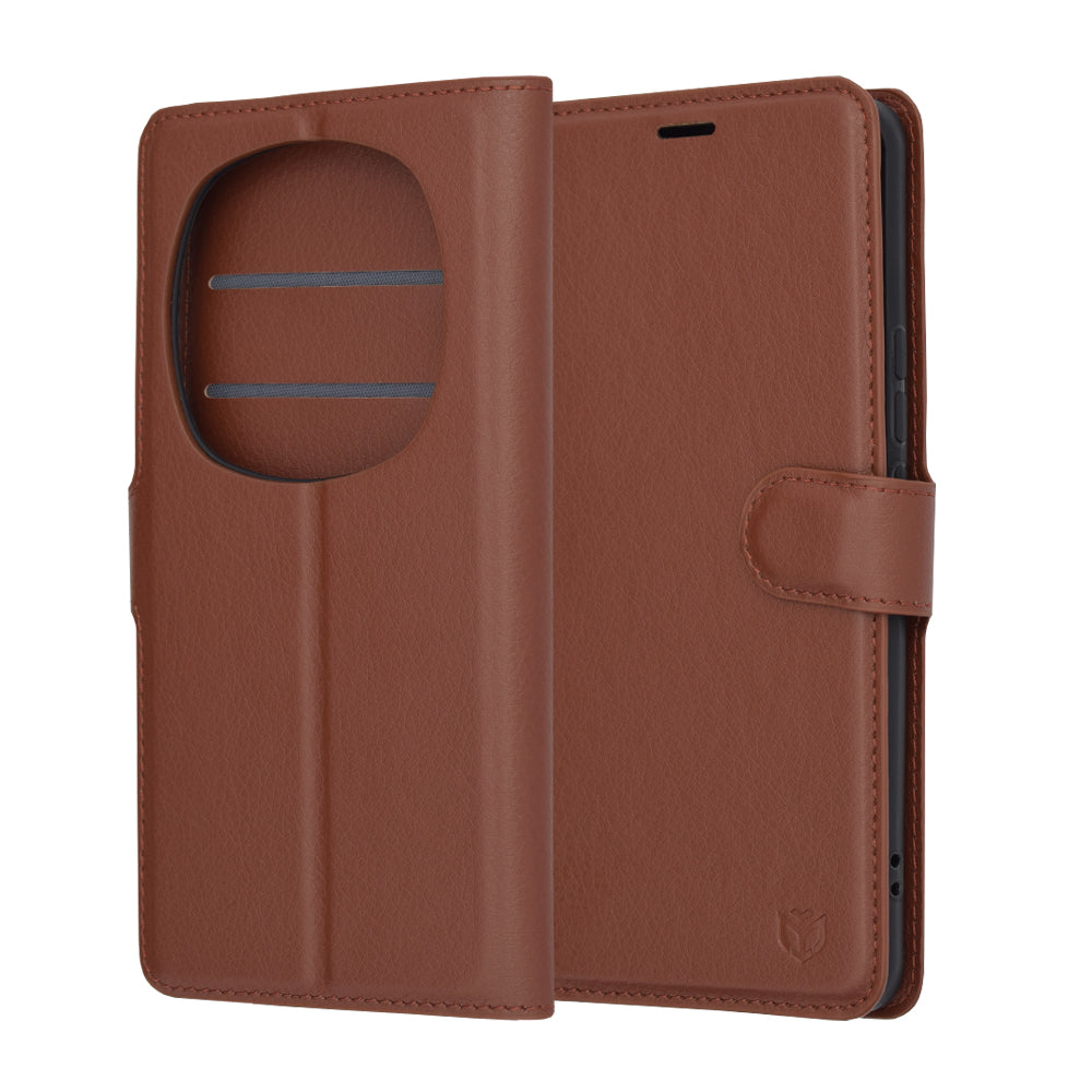 Custodia per Honor Magic6 Pro, Techsuit, Leather Folio, Marrone