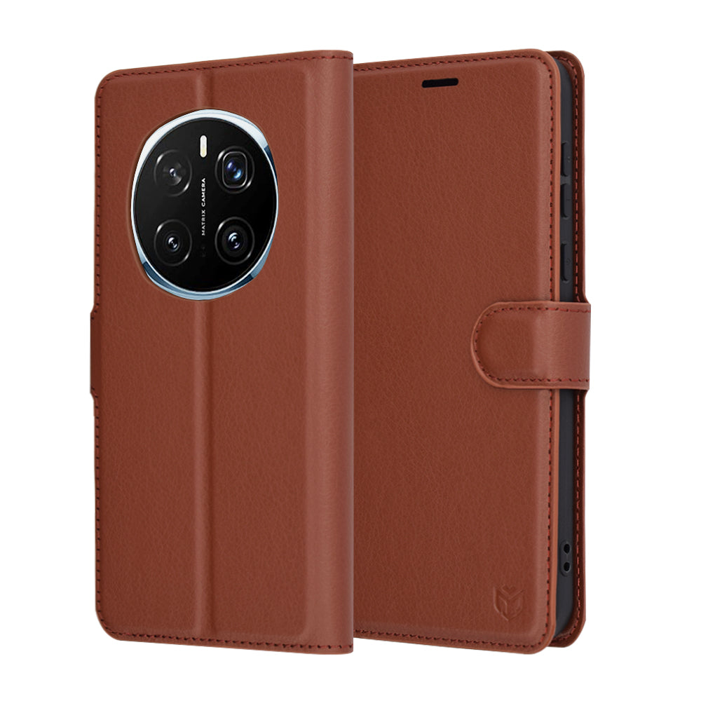 Custodia per Honor Magic7 Pro, Techsuit, Leather Folio, Marrone
