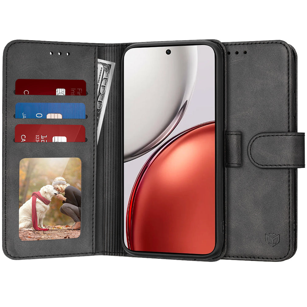 Case for Honor Magic8 Lite, Techsuit, Diary Book, Black