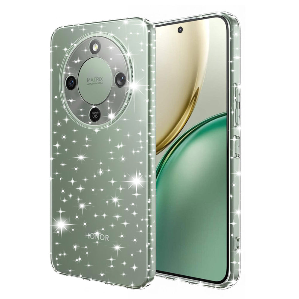 Custodia per Honor Magic8 Lite, Techsuit, SparkleSkin, Trasparente