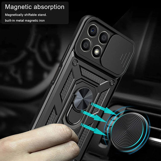 Custodia per Honor X6a, Techsuit, CamShield, Nera