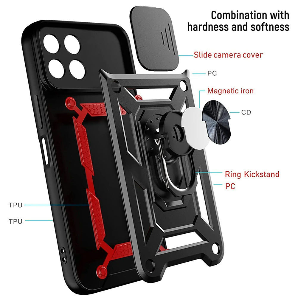 Custodia per Honor X6a, Techsuit, CamShield, Nera