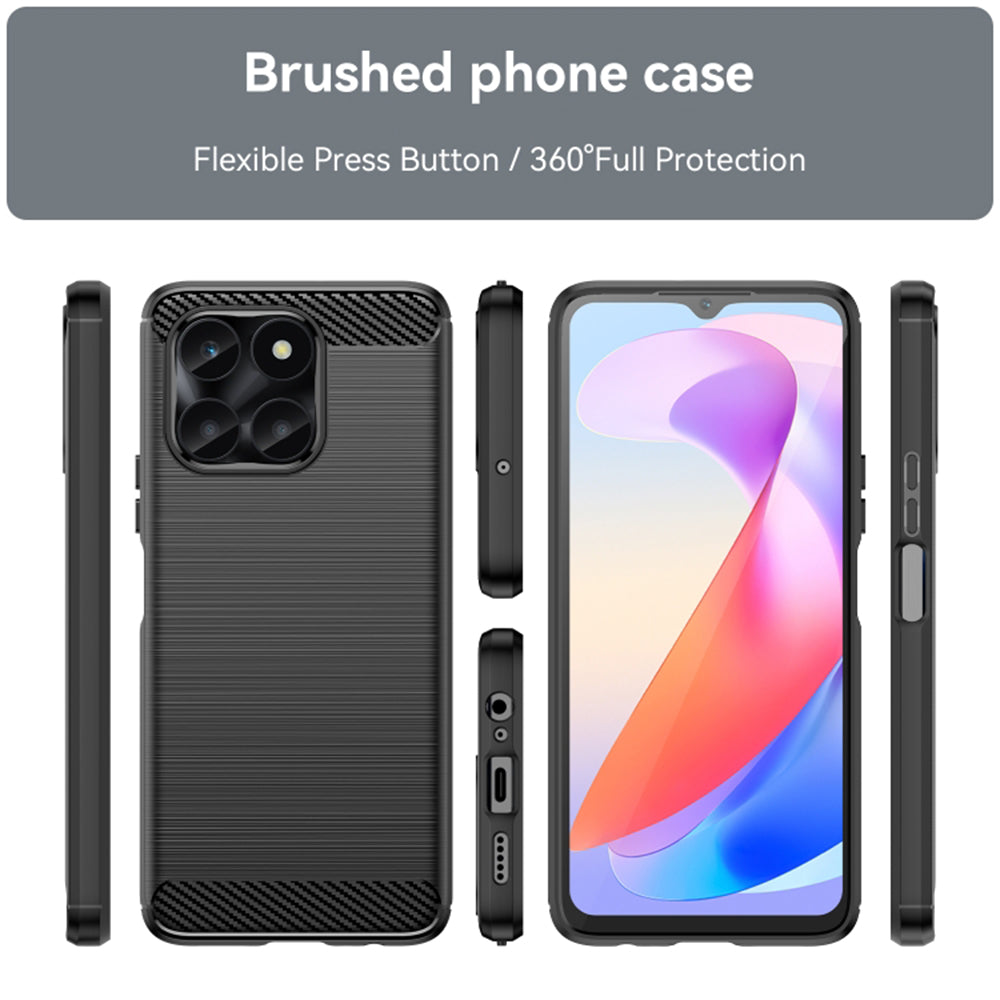 Custodia per Honor X6a, Techsuit, Carbonio, Nera