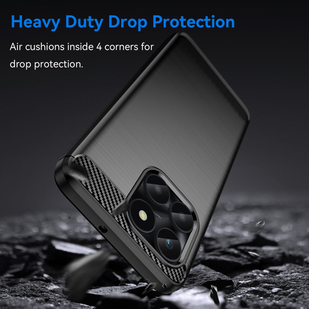Custodia per Honor X6a, Techsuit, Carbonio, Nera