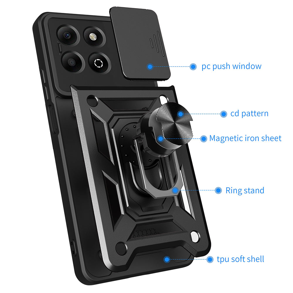 Custodia per Honor X6b, Techsuit, CamShield, Nera