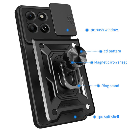 Custodia per Honor X6b, Techsuit, CamShield, Nera