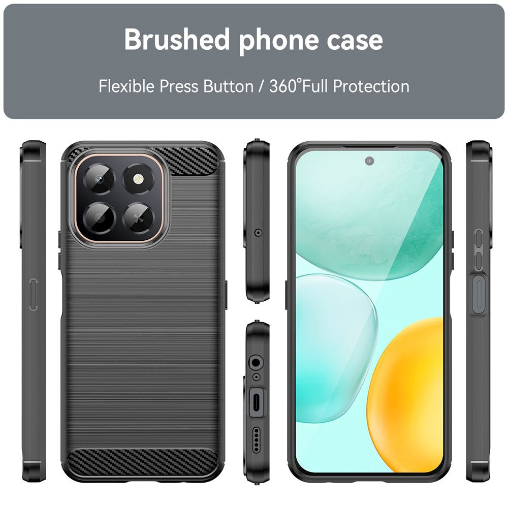 Custodia per Honor X6c, Techsuit, Carbonio, Nera