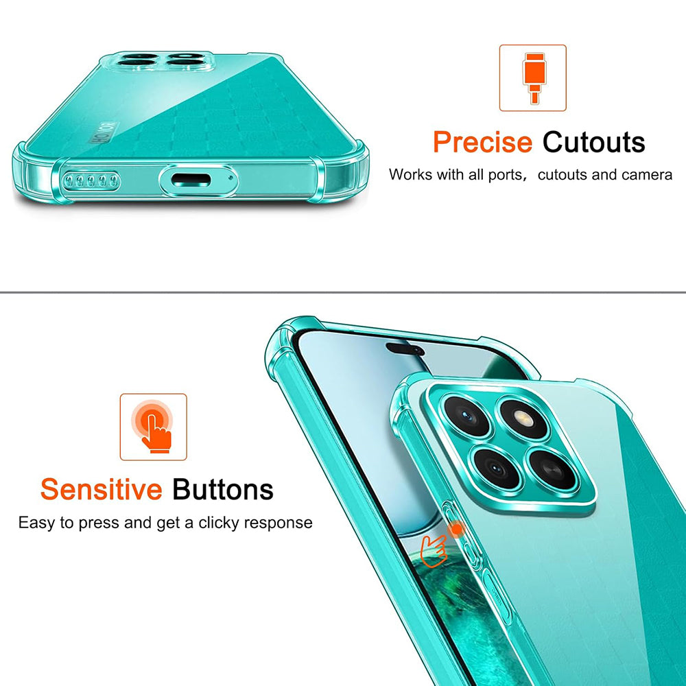 Custodia per Honor X8c, Techsuit, Shockproof Clear, Trasparente