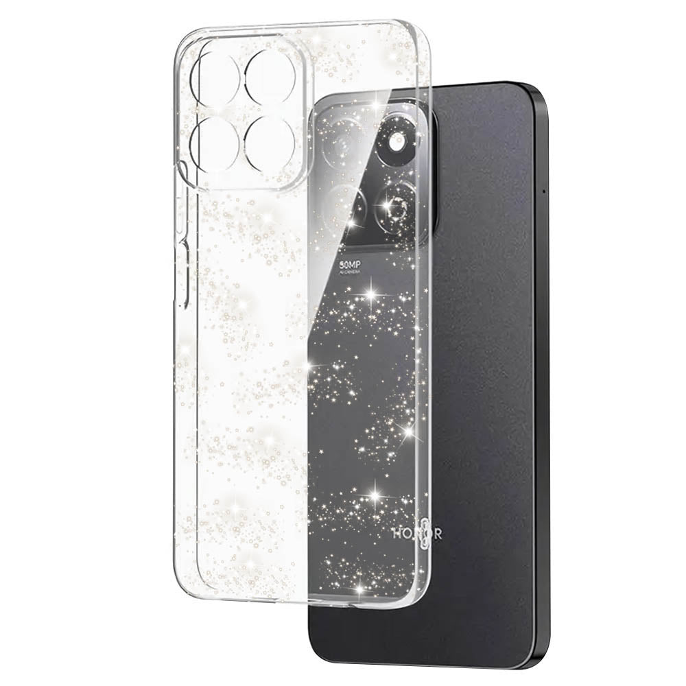 Custodia per Honor X8c, Techsuit, SparkleSkin, Trasparente